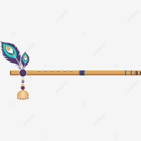 Bansuri Png, Bansuri Flute Krishna, Flute With Peacock Feather, Flute Clipart, Flute Png, Krishna Janmashtami Png, Peacock Feather Vector, Sri Krishna Janmashtami, Feather Circle