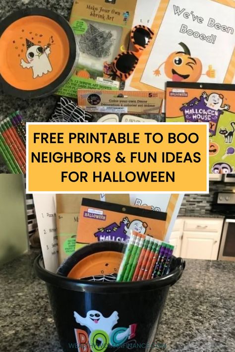 Free printable to boo neighbors and fun ideas for Halloween, including treat buckets and themed activities. Halloween Neighborhood Boo Ideas, You’ve Been Booed Ideas Free, Neighborhood Boo Basket Ideas, Boo Basket Printable, You’ve Been Booed Neighbor, You've Been Booed Printable Free Templates, Neighborhood Boo Ideas, Halloween Neighborhood Boo, You've Been Booed Printable Free