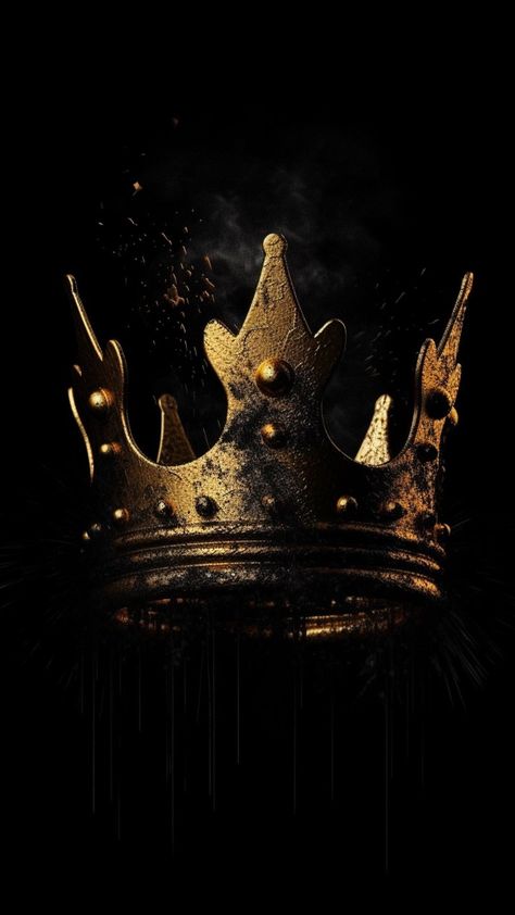 King Wallpaper Iphone, Black And Gold Crown, May Wallpaper, Black And Gold Aesthetic, Swag Wallpaper, Emotional Painting, Crown Aesthetic, Ace Card, May The Fourth Be With You