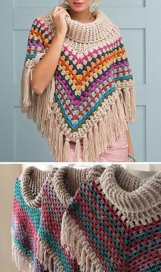 Cómo tejer poncho a crochet paso a paso gratis Poncho Crochet Pattern, Poncho Design, Crochet Cape, Crochet Poncho Free Pattern, شال كروشيه, Poncho Crochet, Cowl Neck Poncho, Crochet Poncho Patterns, Poncho Pattern