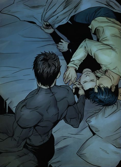 Bruce checks on his sleeping kids. Stephanie Brown, Univers Dc, Batman Funny, Tim Drake, Im Batman, Damian Wayne, Dc Memes, Batman Family, Jason Todd