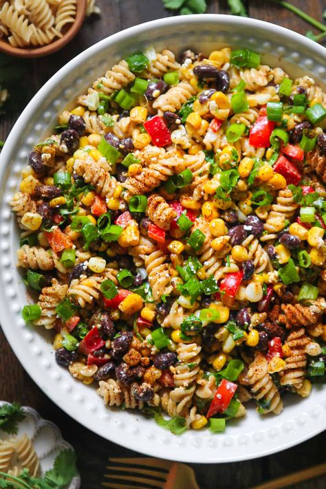 Mexican Street Corn Pasta Salad in a bowl Julie’s Album Recipes, Street Corn Pasta Salad, Mexican Street Corn Pasta Salad, Street Corn Pasta, Mexican Street Corn Pasta, Mexico Recipes, Corn Pasta Salad, Mexican Pasta, Mexican Salad