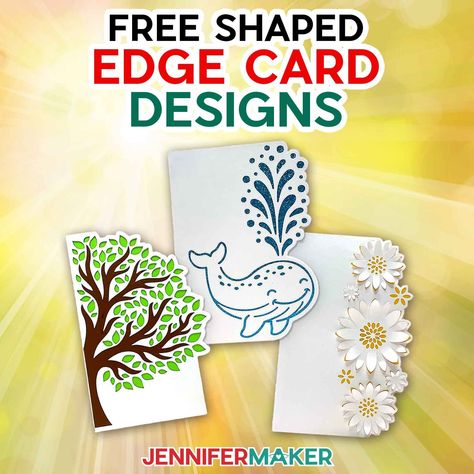 Shaped Edge Cards: Made EASY with a Cricut! - Jennifer Maker Jennifer Maker Cricut, Jennifer Maker Cricut Tutorials, Jennifer Maker, Christmas Day Countdown, Holiday Place Cards, Craft Organization Diy, Diy Sharpie Mug, Paper Flower Wall Art, Diy Sharpie