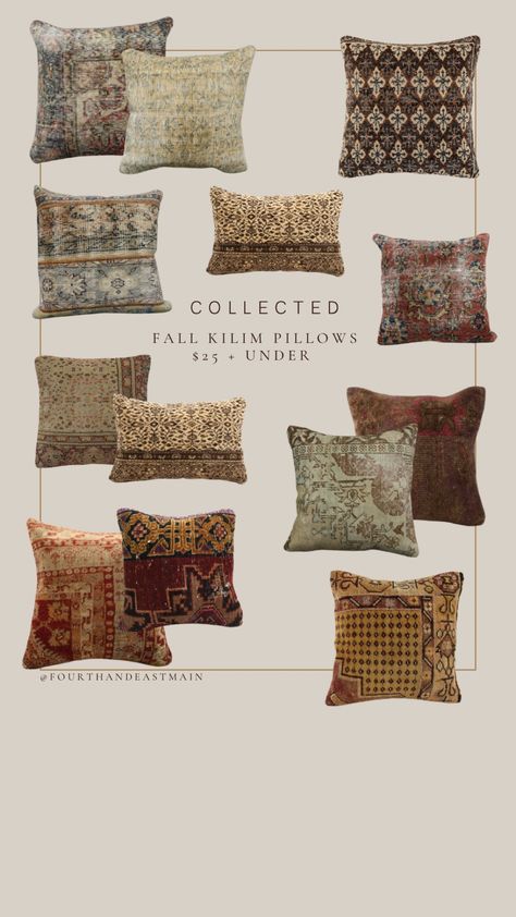 Turkish Pillows Living Rooms, Turkish Pillow Covers, Turkish Living Room, Turkish Pillows, Vintage Rug Pillow, Vintage Throw Pillows, Watercolour Inspiration, Amber Interiors, Bedroom Idea