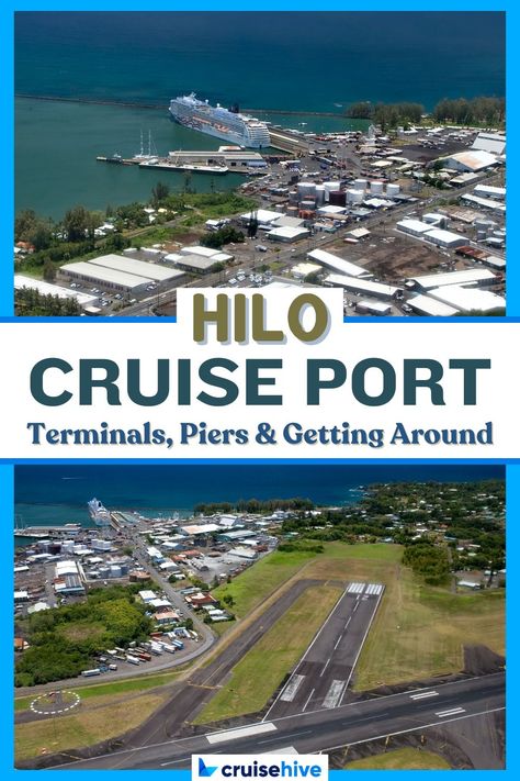 Will your Hawaiian cruise dock at Hilo Cruise Port? Learn about this Big Island port, such as terminals, getting around, and what's nearby. via @cruisehive Hawaiian Cruise, Hawaii Cruise, Hawaiian Cruises, Cruise Ports, Cruise Excursions, Carnival Cruise Line, Airport Photos, Norwegian Cruise Line, Ocean Park