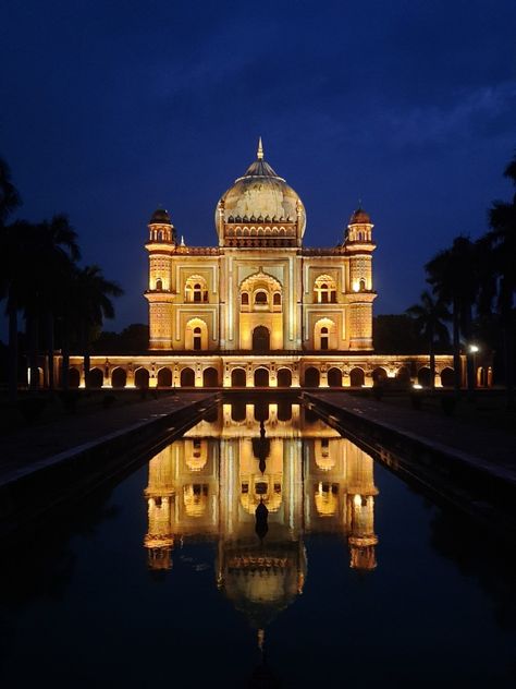 Safdarjung tomb at night.... Taj Mahal At Night, Wallpaper For Lock Screen, Safdarjung Tomb, For Lock Screen, Monument In India, Asian Architecture, Sapphire Rings, Blue Sapphire Rings, Wallpaper Ideas