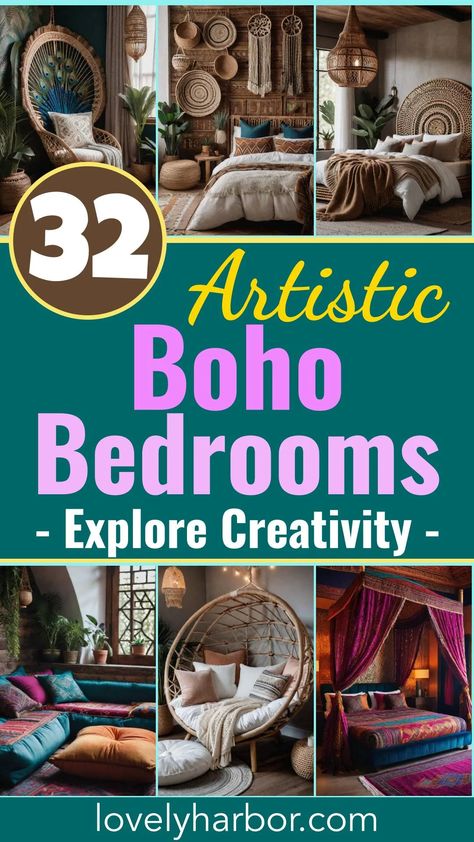 32 Artistic boho bedroom Ideas for 2024 2 Colorful Bohemian Bedroom Decor, Colorful Boho Bedroom, Boho Window, Bedroom Ideas Bohemian, Bohemian Diy, Bohemian Living Room Decor, Boho Bedroom Design, Boho Bedroom Ideas, Boho Style Bedroom