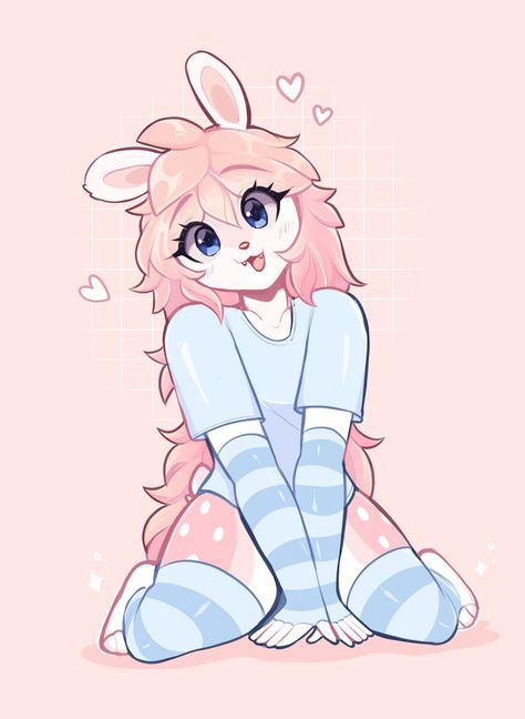 Bunny Character Design, First Of The Month, Bunny Drawing, Cute Animal Drawings Kawaii, Freelance Artist, Bunny Girl, Cute Pokemon, Cute Bunny