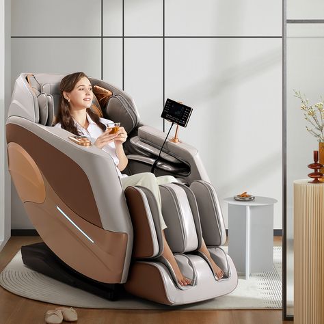 This massage chair allows you to enjoy a luxurious massage experience at home. Massage Chairs, Leather Recliner Chair, Professional Massage, Magnetic Therapy, Command And Control, Gravity Chair, Zero Gravity Chair, Body Scanning, Inbox Zero