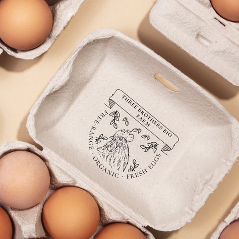 Egg Box, Egg Carton, Fresh Eggs, Food Labels, A Chicken, Seasonal Gifts, Family Farm, Rubber Stamp, Hat Crafts