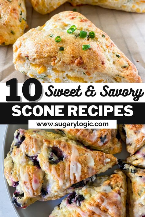 Unique Scones, Scones Recipe Uk, Fruit Scones Recipe, Savory Scones Recipe, Lemon Scones Recipe, Easy Scone, Breakfast Scones, Tea Treats, Scone Recipes