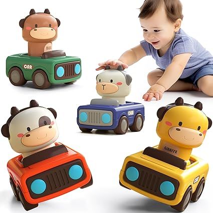 Amazon.com: iPlay, iLearn Press and Go Car Toys for Toddlers 1-3, Baby Animal Racing Cars, Infant Play Vehicle Set, Baby Push Go Friction Car Toys for 6-9-12-18 Months, 1st Birthday Gifts for 1-2 Years Old Boys : Toys & Games Gifts For Nephew, Nfl Family, Infant Play, Toy Rotation, Toddler Car, Preschool Christmas Crafts, Baby Wish, Baby Wish List, Go Car