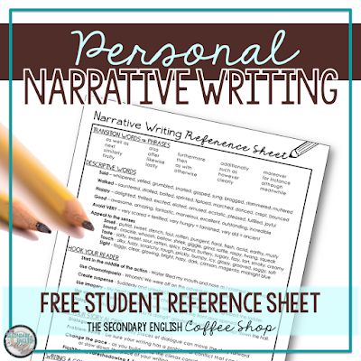 5 Tips for Teaching Narrative Writing - The Secondary English Coffee Shop Personal Narrative Middle School, Narrative Writing Middle School, English Coffee Shop, Teaching Narrative Writing, Writing Planner, Writing Reference, Peer Editing, High School Teachers, Personal Essay