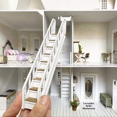 Dollhouse Interiors, Mini Dollhouse, Dolls House Interiors, Miniature Projects, Antique Green, Tiny Things, House In The Woods, Dollhouse Miniatures, Loft Bed