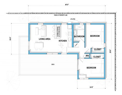 Small House Kits, Floor Plan Sketch, Sloping Lot House Plan, Small House Blueprints, Backyard Cottage, One Bedroom Flat, Cottage Floor Plans, Tiny House Layout, Best Tiny House