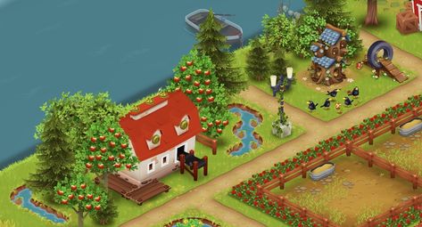 Hayday Aestethic, Hay Day Farm Design, Hayday Layout, Hayday Farm Design, Crop Field, Big Farm, Farm Day, Farm Games, Farm Layout