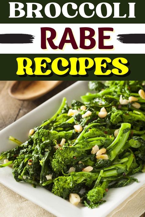 If you need quick and easy broccoli rabe recipes, look no further. Thanks to this roundup, you can enjoy a recipe with rapini every night of the week. Broccoli Rapini Recipes, Broccoli Rabe Recipes Sauteed, Rapini Recipes Italian, Broccoli Rabe Recipes, Rapini Recipes, Oven Broccoli, Sauteed Broccoli Rabe, Broccoli Rabe Recipe, Easy Carbonara Recipe