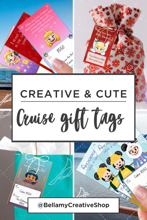 Collage of printable gift tags for cruise gifts Pixie Dust Tags Cruise, Fish Extender Tags, Disney Cruise Fish Extender Gifts, Cruise Ducks, Sterling Virginia, Fish Printables, Disney Cruise Fish Extender, Cruise Gifts, Fish Extender Gifts