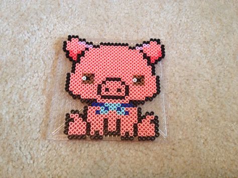 Fuse Bead Animals, Pig Bead Patterns, Sloth Perler Beads, Pig Perler Bead Patterns, Pig Perler Beads, Pig Pearl Beads, Rat Perler Beads, Hamster Perler Beads, Cute Perler