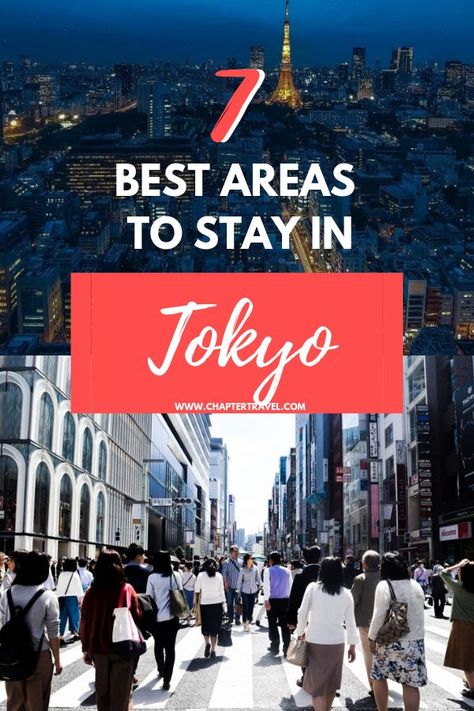 Are you not sure where to stay in Tokyo? Check out this guide with the 7 best areas to stay in Tokyo. Tokyo has over 20 district wards, so it can really be overwhelming to pick the right area for your hotel. It’s really important that you stay somewhere convenient, so that you can easily travel around in Tokyo. In this post we share where to stay in Tokyo, and what the best districts are. Plus, some of the best hotels in Tokyo! #Tokyo #Japan Hotels In Tokyo Japan, Hotels In Tokyo, Japan Places, Budget Trips, Asian Travel, Japan Itinerary, Visit Asia, Japan Vacation, Japan Travel Tips