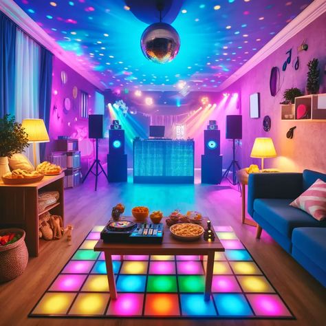 Bring the energy with a vibrant house party setup! 🎉💡 DJ booth, colorful lights, and a dance floor ready to go. What’s your must-have party snack?

#HouseParty #DJBooth #PartyVibes #ColorfulLights #DanceFloor #PartySetup #HomeEntertaining #FunWithFriends #HomeDecor #PartyEquipment #AIImages #ArtificialIntelligence #photography #love #art #fashion #music #instagood #photooftheday #reels Party Room In House, Party Room Design, Party Room Ideas, Dj House, Dj Room, Party Setup, Party Snack, Dirty 30, Party Room