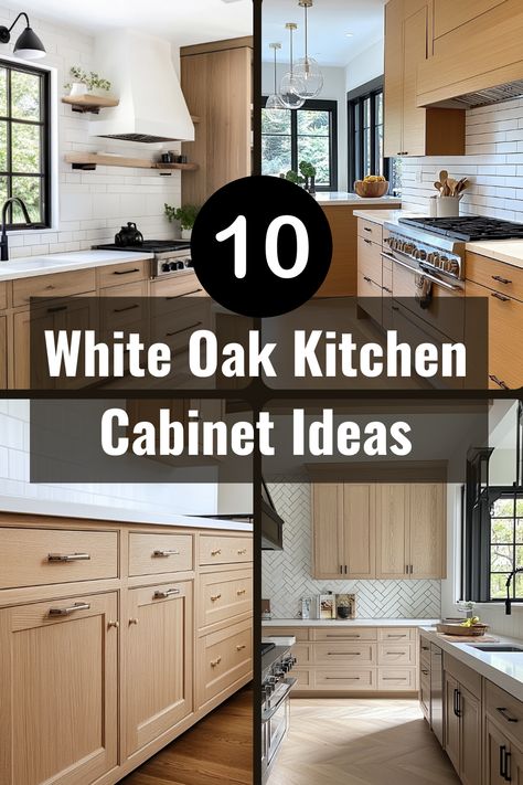 Transform your kitchen with stunning white oak cabinets! Explore versatile designs that add charm, durability, and style to your space. Read the full article for more inspiration!
#WhiteOakCabinets #KitchenDesign #HomeInspiration #DIYKitchenRemodel #WoodworkingDesigns Light Oak Cabinets With White Countertops, Kitchen Cabinet Hardware Oak Cabinets, White Rift Oak Kitchen Cabinets, White Oak Wood Cabinets, White Oak Cabinet Hardware, Natural Oak Kitchen Cabinets Modern, Kitchens With Oak Cabinets Ideas Modern, Light Oak Cabinets With Black Hardware, White Oak Cabinets With Black Island