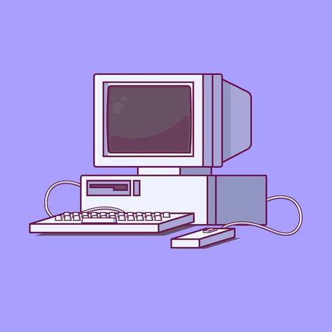 Old computer with mouse and keyboard vec... | Premium Vector #Freepik #vector #keyboard #computer-mouse #floppy-disk #keyboard-mouse Keyboard Illustration, Computer Illustration, Old Computer, Mouse And Keyboard, Repair Guide, Old Computers, Computer Repair, Usb Drive, Flat Illustration