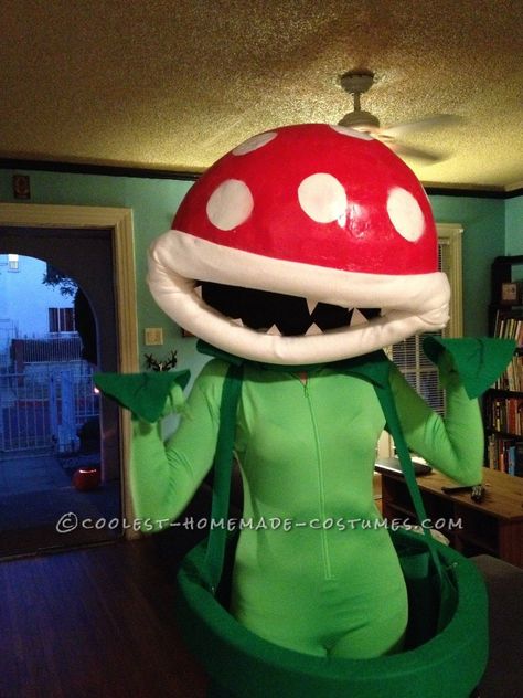 Fantastic+Mario+Bros+Piranha+Plant+Halloween+Costume Mario Flower Costume, Mario Flower, Nintendo Cosplay, Pokemon Bedroom, Arcade Party, Mario Cosplay, Spirit Days, Piranha Plant, Pumpkin Halloween Costume