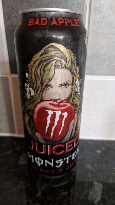 I really like the design and artwork on the can. However the taste was disappointing. It has a very "Red Bully" taste but with a hint of apple. I was hoping for a sour apple taste. In fairness it does what it is intended to which is to give an instant and intense energy boost. Monsters Energy Drink, Monster Energy Drink Logo Wallpapers, Monster Flavors, Monster Energy Drink Wallpapers, Green Monster Energy Drink, Energy Drinks Monster, Pink Floyd Wallpaper, Soda Tab Crafts, Monster Wall