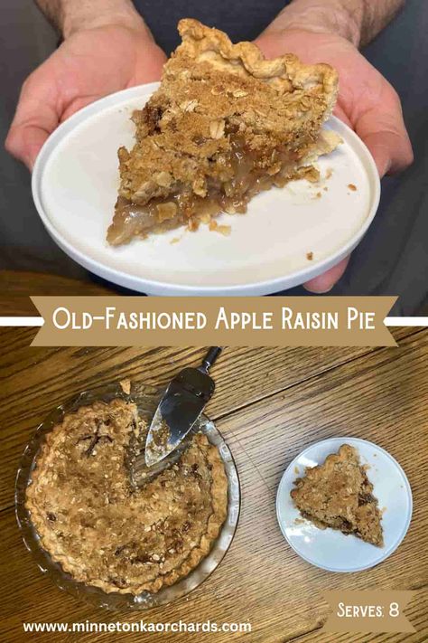 Apple Raisin Pie, Sour Cream Raisin Pie Old Fashioned, Apple Raisin Pie Recipe, Old Fashioned Raisin Pie Recipe, Raisin Pie Recipe, Old Fashioned Apple Pie, Raisin Pie, Raisin Recipes, Winter Baking