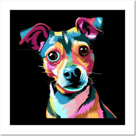 Pet Pop Art, Pop Art Pet Portraits Diy, Rat Terrier Painting, Rat Terrier Art, Rat Terrier Art Paintings, Boxer Painting, Dog Painting Pop Art, Wire Fox Terrier Art, Rat Terrier Dogs