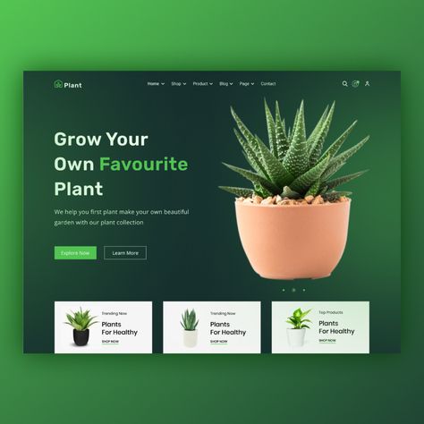 Plant Shop Website Homepage Design | Behance Plant Shop Website Design, Plant Shop Web Design, Plant Shop Website, Plant Website Design Inspiration, Creative Website Homepage Design, Plant Nursery Website Design, Plant Website Design, Influence Aesthetic, Green Website Design