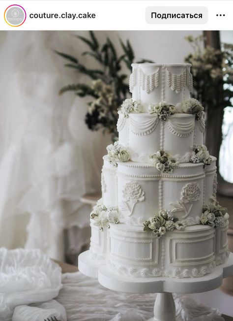 Art Wedding Cake, Bridgerton Wedding, Reception Cake, Royal Wedding Cake, Ivory Wedding Cake, Italian Wedding Cakes, Clay Cake, Vintage Birthday Cakes, Big Wedding Cakes