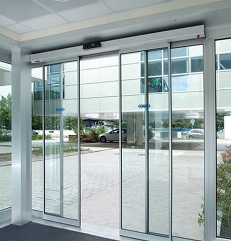 Patio Door Ideas, Folding Garage Doors, Shed Man Cave, Automatic Sliding Doors, Curtain Walls, Glass Sliding Doors, Corridor Design, Main Entrance Door, Server Room