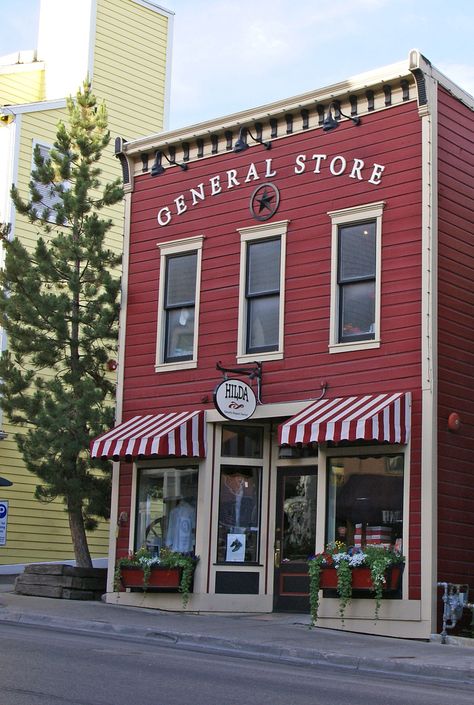 Storefront on Main Street in Park City, Utah.  Tenuous Link:   west. Old General Stores, Bloxburg Town, Small Towns Usa, Cute Store, Storefront Design, Exterior Signage, Plans Architecture, Old Country Stores, Shop Fronts