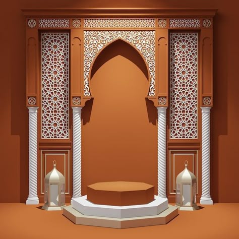 Arabic Living Room, Stage Podium, Ganpati Decoration Theme, 2025 Design, Indian Room, Ganpati Decoration At Home, Arabic Decor, Janmashtami Decoration, Ganapati Decoration