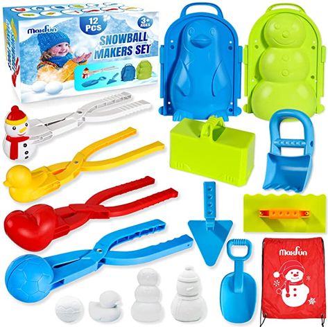 Amazon.com: Max Fun 12Pcs Snowball Maker Tool Winter Snow Toys Kit with Handle for Snow Ball Shapes Maker Fights Duck for Kids Toddlers Adults Outdoor Snow Sand Molds : Toys & Games Snowball Games, Toddler Climbing Toys, Seoul Night, Snowball Maker, Snow Toys, Xmas Gifts For Kids, Toddler Climbing, Toddler Outdoor, Snow Activities