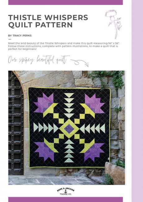 Rope and Anchor Trading Co Thistle Quilt Pattern, Thistle Quilt, Art Caddy, Printed Paper Pattern, Applique Books, Celtic Quilt, Pattern Illustrations, Art Bin, Quilting Books