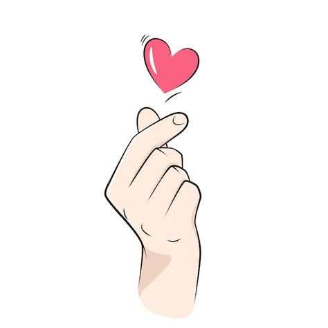 Korean Heart Sign Hand, Make Heart With Hands, Korean Heart Hand Pose, Finger Love Sign, Finger Heart Drawing, Heart Sign With Hands, Heart With Fingers, Korean Heart Sign, Posing Drawing