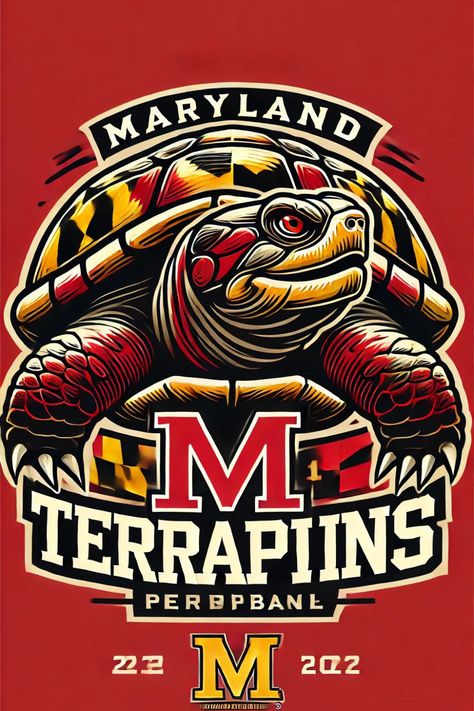 The Maryland Terrapins primary colors are red, white, black, and gold. Each color has specific values for print and digital use. These color codes are essential for accurately representing the team’s branding. The Maryland Terrapins hail from College Park, Maryland. Their main rivals are the Duke Blue Devils. College Park Maryland, Mascot Logos, Maryland Terrapins, Sports Logo Design, Team Mascots, Duke Blue Devils, College Park, Color Codes, Cool Art Drawings