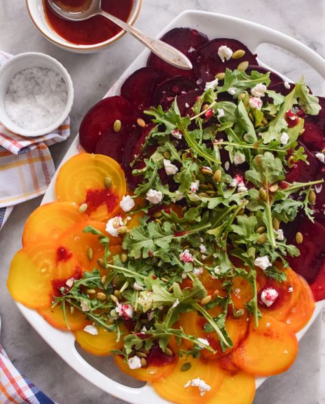 Beet Carpaccio, Easter Vegetables, Pearl Couscous Recipes, Carpaccio Recipe, Spring Side Dishes, Easter Salad, Easter Sides, Easter Side Dishes, Baked Asparagus