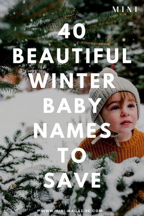 Winter baby names will rise in popularity over the next few months, but even if you have a baby set to arrive outside of the season, these girl names and boy names might still become a favorite! Click through to see our list of names for girls and names for boys all inspired by the winter season! #winter #winterbabynames #winterdiy #babynames #babynameideas #girlnames #boynames #namesforgirls #namesforboys #motherhood #winternames #babyname #namesfortwins #uniquebabynames #classicbabynames Winter Names Girl, Names That Mean Winter, Names That Mean Snow, Winter Baby Names, Winter Names, Winter Nursery, Christmas Baby Names, January Baby, Uncommon Baby Names