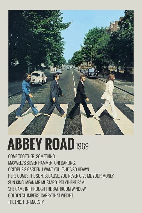 Foto Muro Collage, Indie Movie Posters, Beatles Poster, Beatles Albums, Minimalist Music, Music Poster Ideas, Vintage Music Posters, Film Posters Minimalist, Beatles Abbey Road