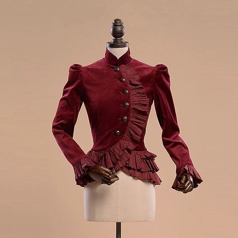 Medieval Jacket, Medieval Steampunk, Gothic Fashion Victorian, Victorian Jacket, Steampunk Coat, Gothic Blouse, Victorian Coat, Ruffle Jacket, Vintage Gothic