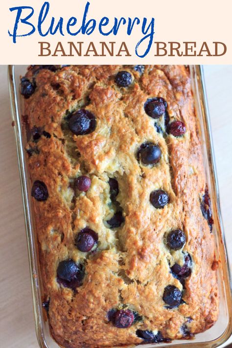 blueberry banana bread Blueberry Bread Recipe, Bread For Breakfast, Fruit Dips, Blueberry Banana Bread, Bolo Fit, Blueberry Bread, Fruit Bread, Blueberry Recipes, Banana Blueberry