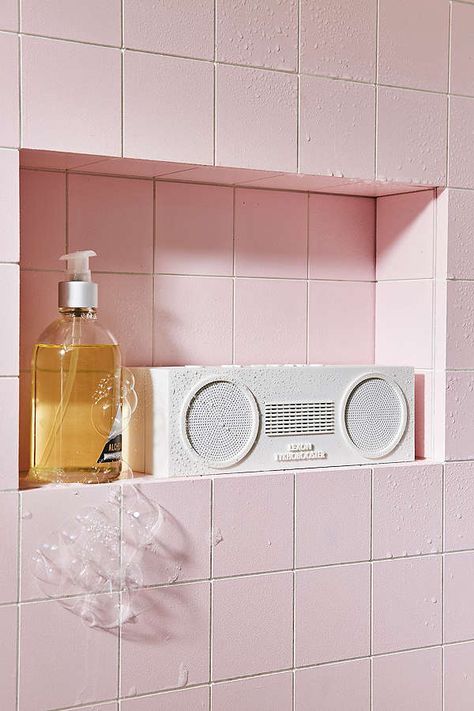 Slide View: 1: Lexon Tykho Booster Waterproof Bluetooth Wireless Speaker Japanese Minimalist Bedroom, Renters Decorating, Urban Outfitters Home, Boho Bathroom Decor, Leather Laptop Case, Vinyl Record Player, Uo Home, Soap And Glory, Bathroom Shower Tile