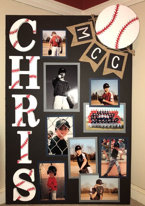 Senior Picture Gifts, Poster Board Senior Night, Senior Grad Poster Ideas, Senior Night Poster Baseball, Senior Soccer Night Posters, Senior Night Softball Poster Board Ideas, Softball Senior Board Ideas, Senior Sport Poster Ideas, Senior Picture Frames Collage