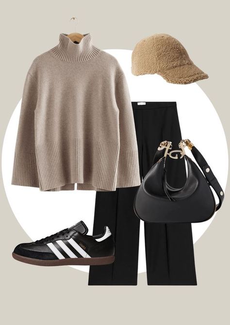 Black Samba Outfit Winter, How To Style Adidas Samba Black, Styling Black Adidas Samba, Gazelle Adidas Outfit Black, Samba Og Black Outfit, Styling Sambas Woman, Samba Og Shoes Outfit Women Black, Adidas White Sneakers Outfits, Black Spezial Adidas Outfit