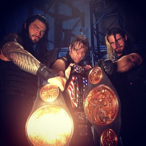 roman reigns with tag team gold  | photo courtesy of wwe com Roman Reigns Dean Ambrose, Wwe Dean Ambrose, The Shield Wwe, Wwe Tag Teams, Wwe Roman Reigns, Dean Ambrose, The Shield, Wwe Photos, Seth Rollins