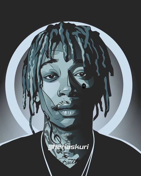 Wiz Khalifa Hd Wallpaper Cartoon, Wizkhalifa Wallpaper, Whiz Khalifa, Chill Wallpaper, Hip Hop Artwork, Dark Portrait, Rapper Art, Acrylic Painting Flowers, Black And White Sketches